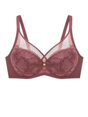 Understance Ivy underwire full coverage bra eco lace deep crimson 36DDD